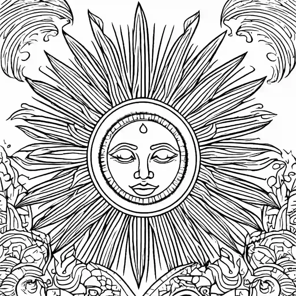 Hot Sun in Summer coloring pages